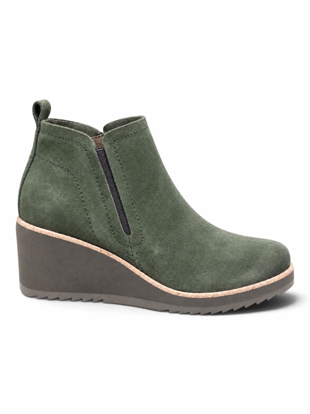 Söfft – Emeree Waterproof Suede Wedge Chelsea Booties – Fern Green – Sz. 8